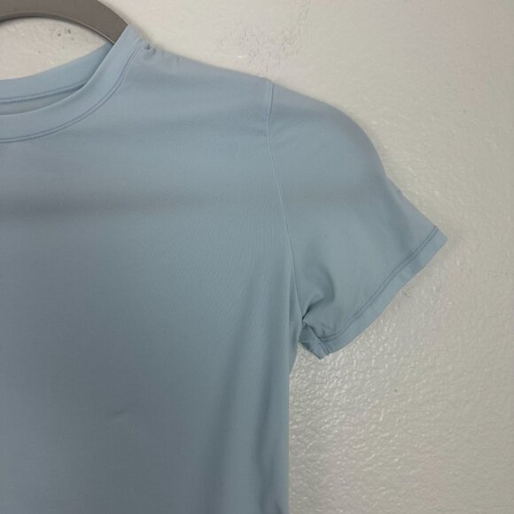 Skims Fits Everybody Tee Shirt S Light Blue Seamless Soft Stretchy Crew Neck - Picture 3 of 7